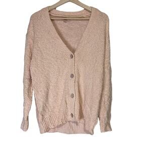 A634994 BAREFOOT DREAMS Boucle Button Up Cardigan Mellow Peach S